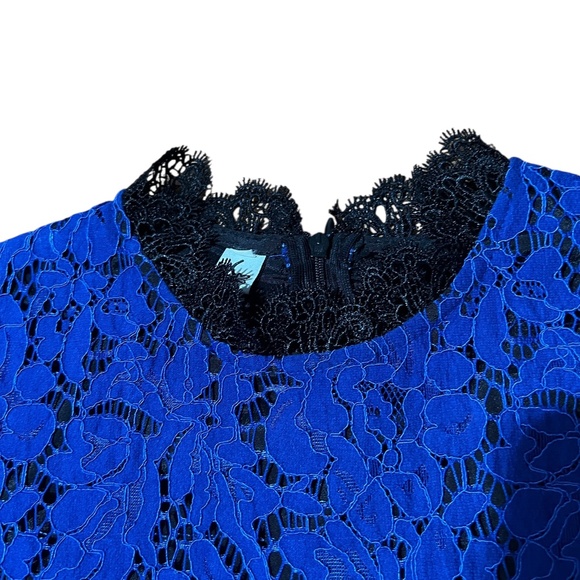 Cobalt Blue & Black detail Lace Midi Dress Size 4 - Picture 5 of 10